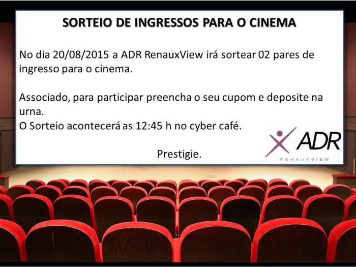 Concorra a ingressos para o cinema - 2015